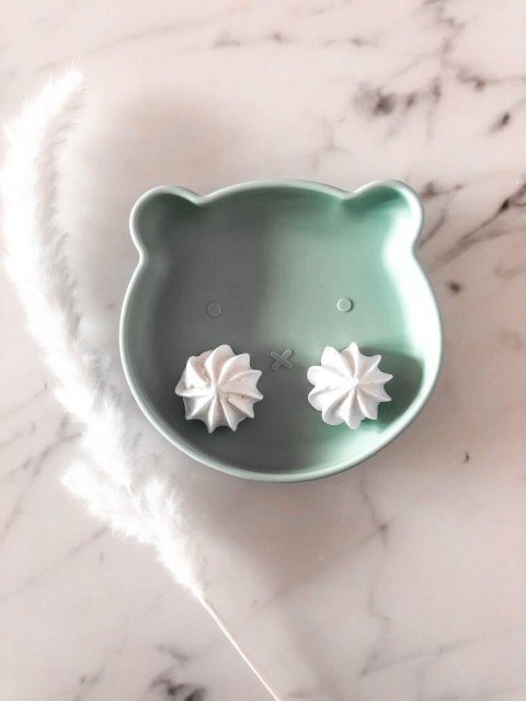 B-Talerzyk silikonowy Bear z przyssawką Blue mint
