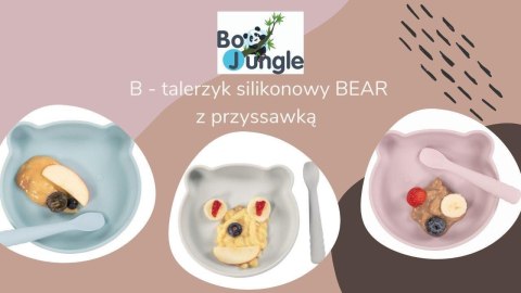 B-Talerzyk silikonowy Bear z przyssawką Grey