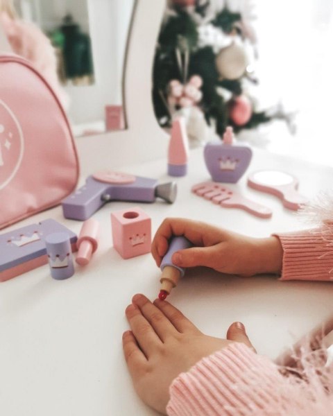 Drewniany zestaw Beauty do makijażu i kosmetyczka