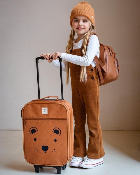 Walizka dla dzieci KIDZROOM Big Teddy Bear brown