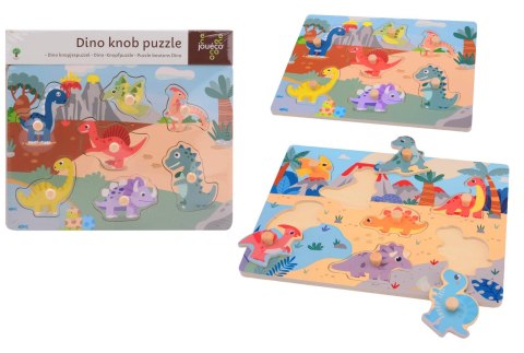 Drewniane puzzle z uchwytami Joueco – dinozaury
