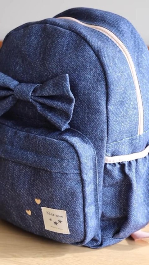Plecak dla dzieci L Bow blue jeans KIDZROOM