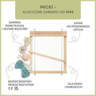 Drewniane krosno dla dzieci, ramka do tkania, kreatywna zabawka nauka Micki