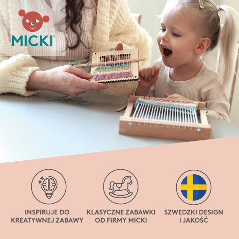 Drewniane krosno dla dzieci, ramka do tkania, kreatywna zabawka nauka Micki