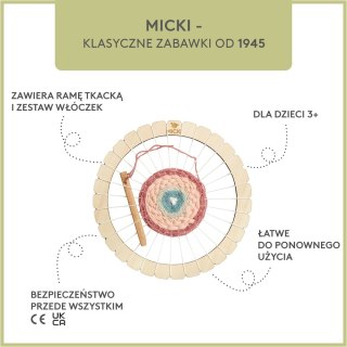 Krosno okrągłe dla dzieci 30 cm ramka do tkania, kreatywna zabawka, Micki