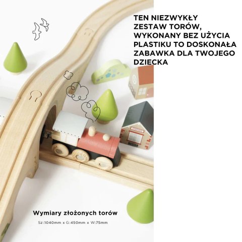Drewniana kolejka Le Toy Van – zestaw z torami, 40 elem.