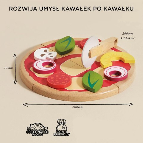 Drewniana pizza zabawka dla dzieci, odgrywanie ról, gotowanie, Le Toy Van
