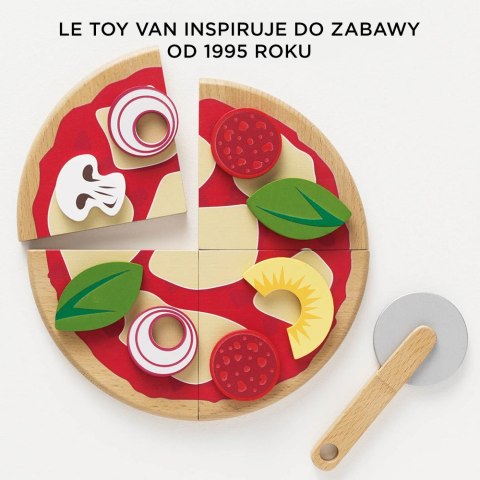 Drewniana pizza zabawka dla dzieci, odgrywanie ról, gotowanie, Le Toy Van