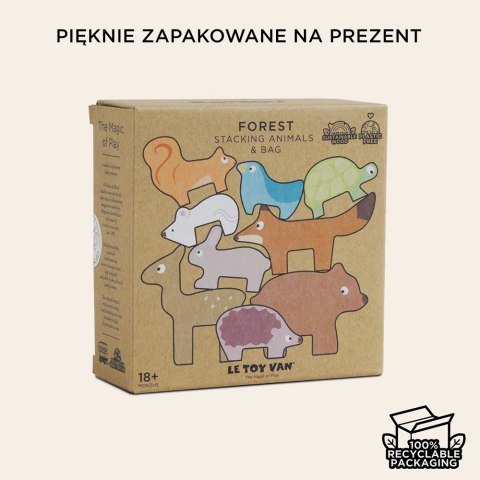 Drewniane figurki zwierzątka leśne zabawka dla dzieci, układanka Le Toy Van