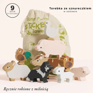 Drewniane figurki zwierzątka wiejskie, zabawka układanka, dzieci Le Toy Van