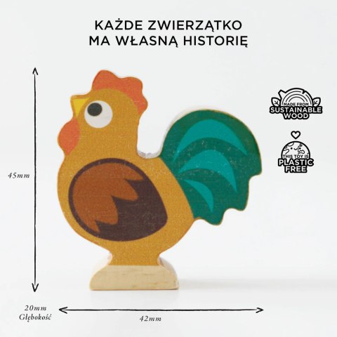 Drewniane figurki zwierzątka wiejskie, zabawka układanka, dzieci Le Toy Van