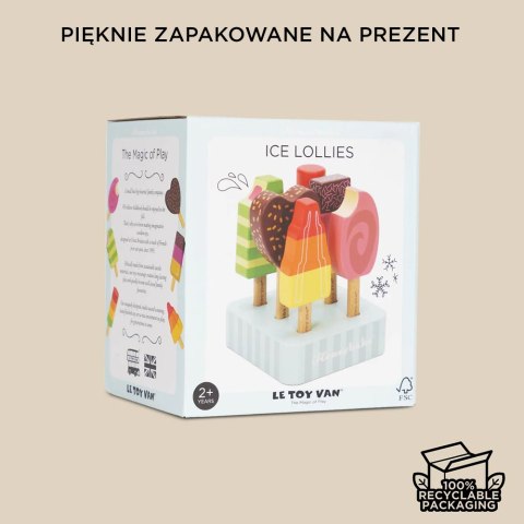 Drewniane lody na patyku zestaw, zabawka dla dzieci, lodziarnia, Le Toy Van