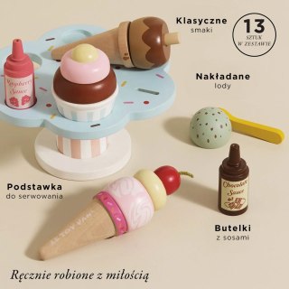 Drewniane lody rożki zestaw Carlo's Gelato, zabawka, lodziarnia, Le Toy Van