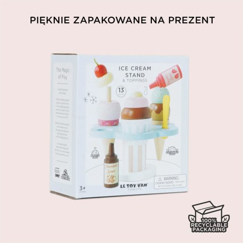 Drewniane lody rożki zestaw Carlo's Gelato, zabawka, lodziarnia, Le Toy Van