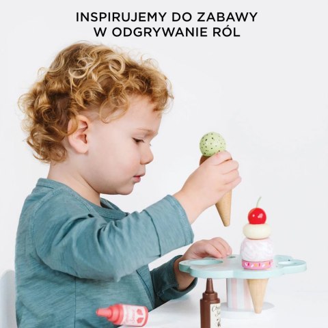 Drewniane lody rożki zestaw Carlo's Gelato, zabawka, lodziarnia, Le Toy Van