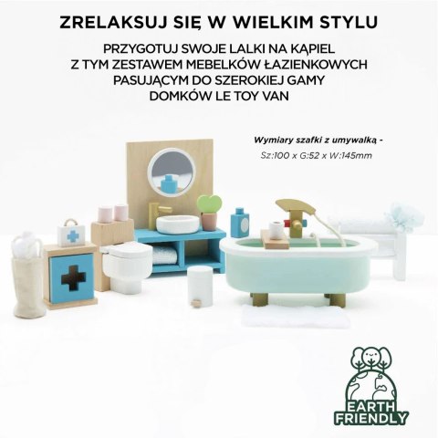 Drewniane mebelki do domku dla lalek Le Toy Van – łazienka Daisylane