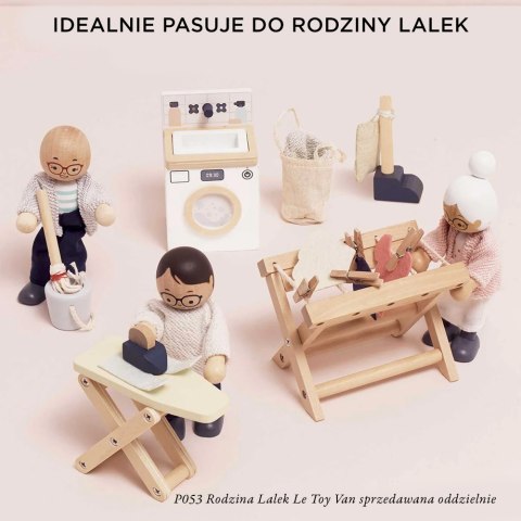 Drewniane mebelki do domku dla lalek zestaw pralnia, zabawka Le Toy Van