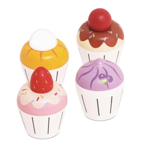 Drewniane muffinki zestaw, babeczki, zabawka gotowanie cukiernia Le Toy Van