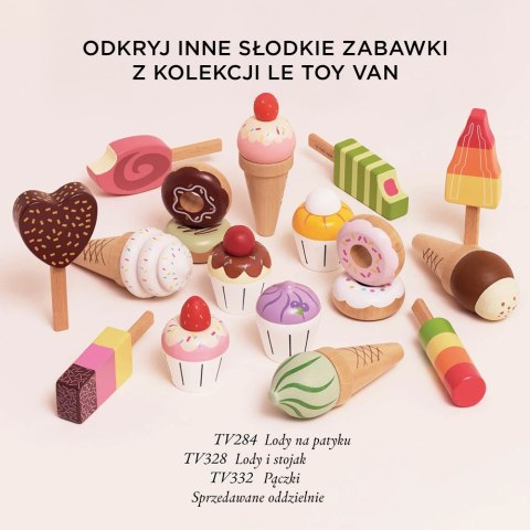 Drewniane muffinki zestaw, babeczki, zabawka gotowanie cukiernia Le Toy Van