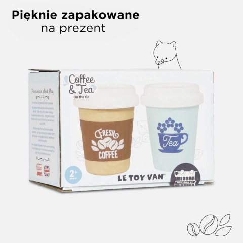 Drewniane napoje kawa i herbata zestaw, zabawka kawiarnia dzieci Le Toy Van