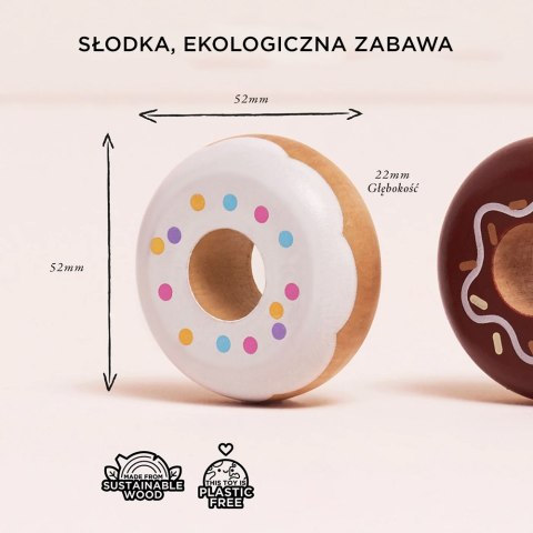 Drewniane pączki zestaw, zabawka donut, gotowanie, cukiernia, Le Toy Van