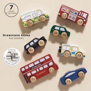 Drewniane samochody zestaw Londyn, zabawka, pojazdy dla dzieci, Le Toy Van