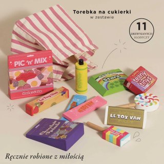 Drewniane słodycze zestaw, zabawka dla dzieci, zabawa w sklep, Le Toy Van