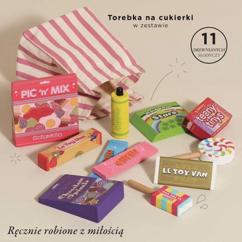 Drewniane słodycze zestaw, zabawka dla dzieci, zabawa w sklep, Le Toy Van