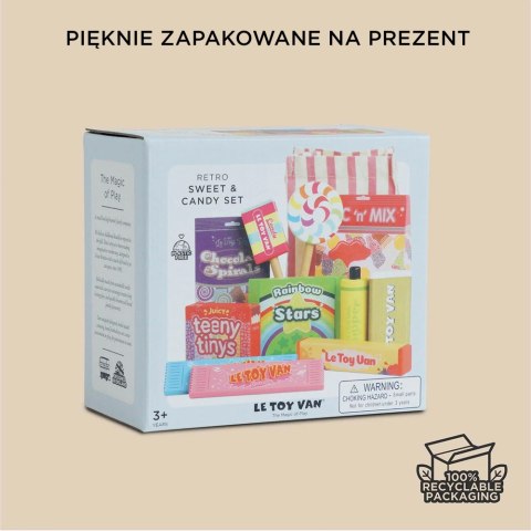Drewniane słodycze zestaw, zabawka dla dzieci, zabawa w sklep, Le Toy Van
