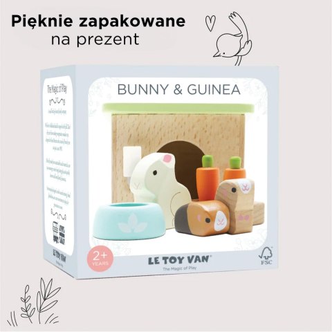 Drewniane zwierzątka do domku dla lalek, królik, chomiki Le Toy Van