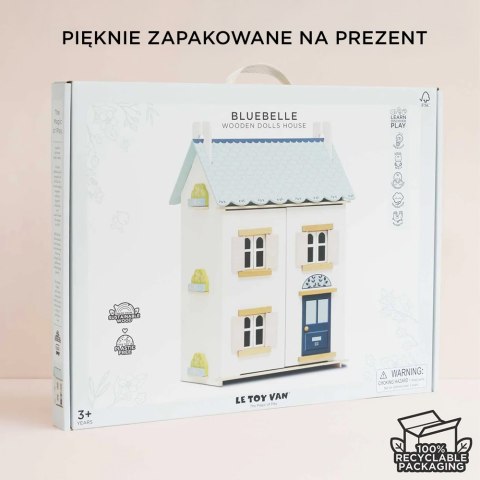 Drewniany domek dla lalek Bluebelle, zabawka dla dzieci, domki, Le Toy Van