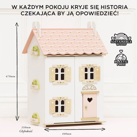 Drewniany domek dla lalek Rose Heart, zabawka dla dzieci, domki, Le Toy Van