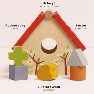 Drewniany sorter kształtów domek dla ptaków, zabawka edukacyjna, Le Toy Van