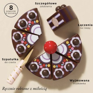 Drewniany tort czekoladowy, zabawka dla dzieci, odgrywanie ról, Le Toy Van