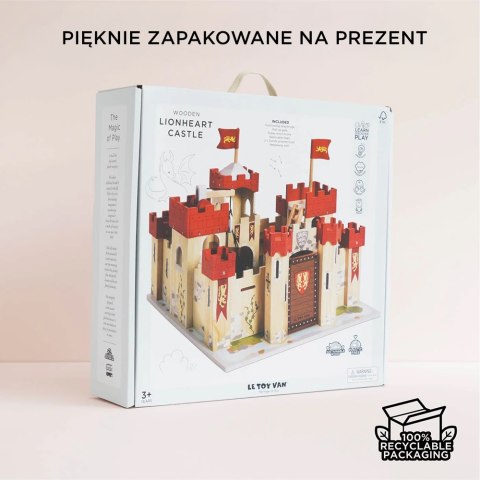 Drewniany zamek Lionheart, zabawka dla dzieci, domek dla lalek, Le Toy Van