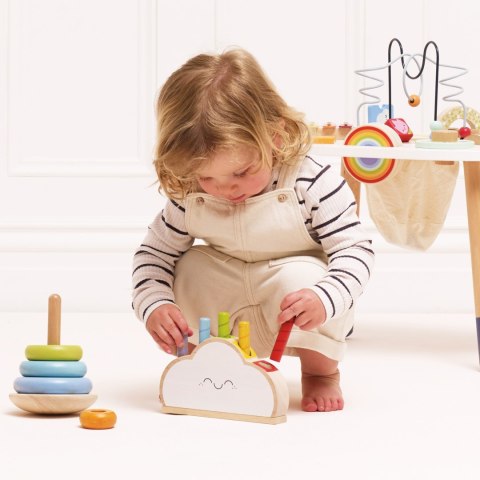 Tęczowa chmurka drewniana zabawka edukacyjna pierwsza gra dzieci Le Toy Van