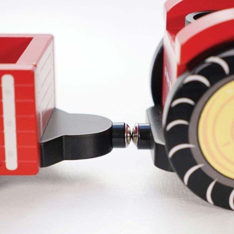 Traktor Drewniany z Przyczepą dla Dzieci Zabawka Le Toy Van