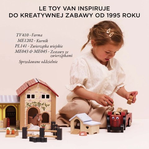 Traktor Drewniany z Przyczepą dla Dzieci Zabawka Le Toy Van