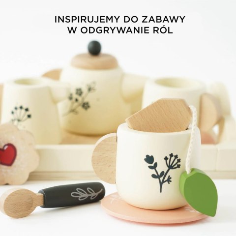Drewniany zestaw do herbaty akcesoria kuchenne zabawka gotowanie Le Toy Van