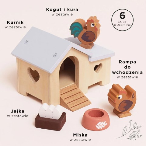 Drewniany kurnik Le Toy Van – zestaw do domku dla lalek