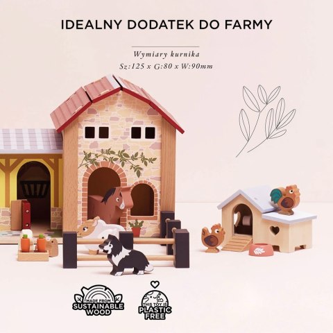 Drewniany kurnik Le Toy Van – zestaw do domku dla lalek
