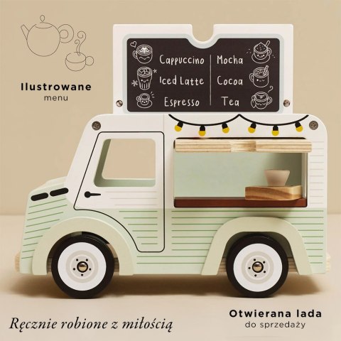 Drewniany samochód retro kawiarnia zabawka dla dzieci sklep kawa Le Toy Van