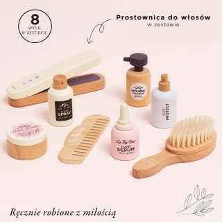 Drewniany zestaw fryzjer, prostowanie włosów, zabawka dla dzieci, Le Toy Van