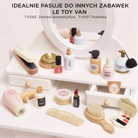 Drewniany zestaw fryzjer, prostowanie włosów, zabawka dla dzieci, Le Toy Van