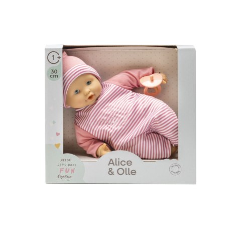Duża lalka Alice 30cm bobas + smoczek, zabawka dla dzieci, Lillan & Friends