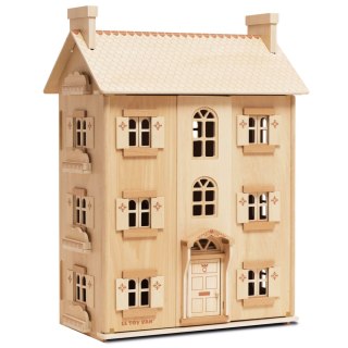 Naturalny drewniany domek dla lalek, zabawka dla dzieci, lalki, Le Toy Van