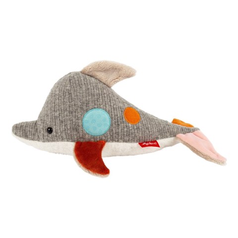 Pierwsza przytulanka Delfin 33cm patchworkowa zabawka dla dzieci sigikid