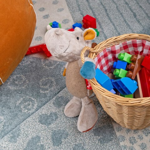 Pierwsza przytulanka Hipopotam 26cm patchworkowa maskotka zabawka sigikid