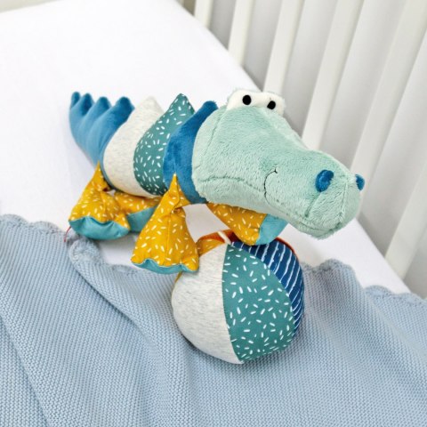 Pierwsza przytulanka patchworkowa sigikid – krokodyl pluszowy, 43 cm