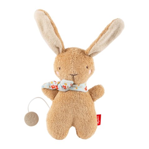 Pierwsza przytulanka bawełniana z pozytywką sigikid – króliczek, brązowy, 19 cm